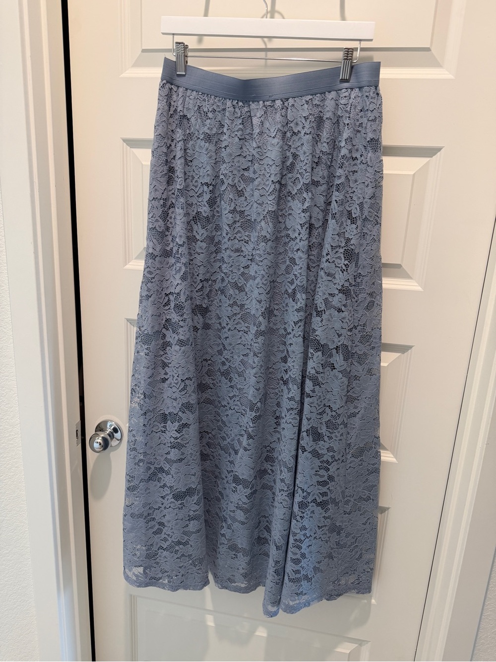 Light Blue Lace Maxi Skirt